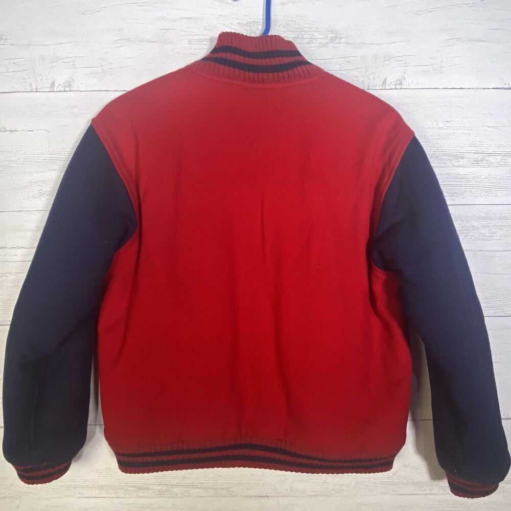 Vintage Jordache Varsity Bomber Jacket Red Blue Wool Blend - Picture 4 of 7